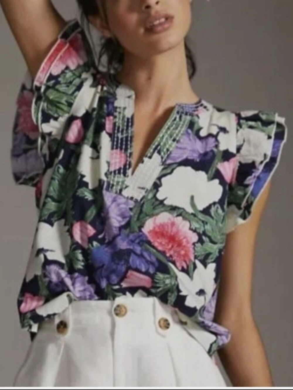 Anthropologie Maeve x Cecilia Pettersson Ruffle Sleeve Tee